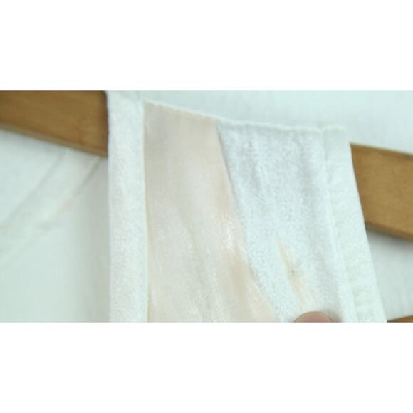 Vintage Small M Dress White Cottagecore Victorian Romantic Boho 90s Maxi FLAW - Picture 4 of 16